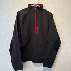 The North Face Black Half-Zip Pullover with Red Trim Sz S